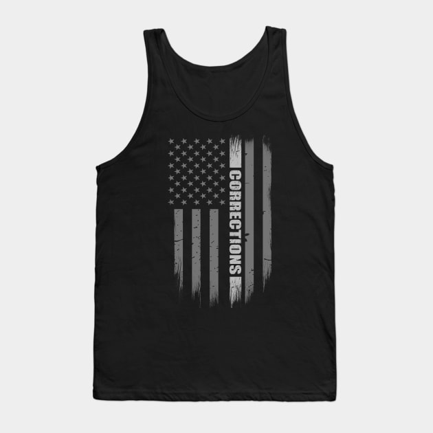 Thin Silver Line Flag Correctional Officer Tank Top by bluelinemotivation